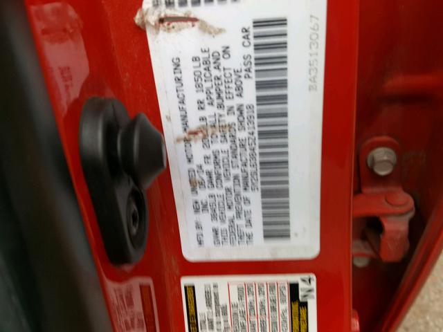 5Y2SL63845Z413918 - 2005 PONTIAC VIBE RED photo 10