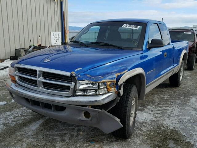 1B7GG22Y5XS275483 - 1999 DODGE DAKOTA BLUE photo 2