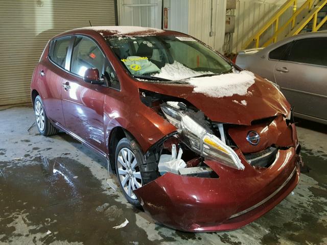 1N4AZ0CP3FC302401 - 2015 NISSAN LEAF S RED photo 1