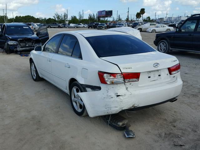 5NPEU46F76H098534 - 2006 HYUNDAI SONATA GLS WHITE photo 3