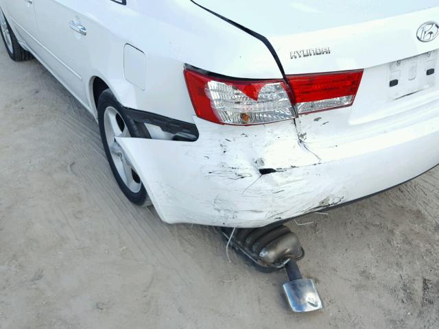 5NPEU46F76H098534 - 2006 HYUNDAI SONATA GLS WHITE photo 9