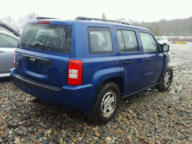 1J4NF2GB3AD520138 - 2010 JEEP PATRIOT SP BLUE photo 4