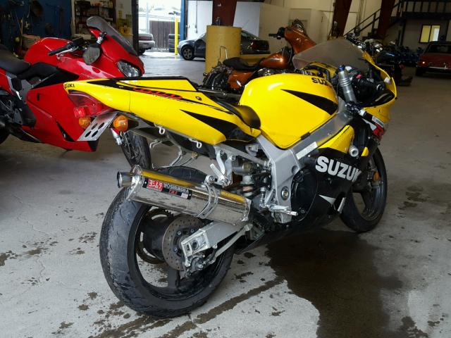 JS1GN7BA212107100 - 2001 SUZUKI GSX-R600 YELLOW photo 4