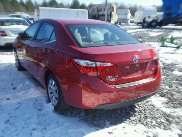 5YFBURHE4GP374953 - 2016 TOYOTA COROLLA L RED photo 3