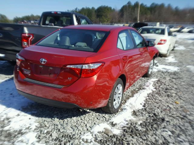 5YFBURHE4GP374953 - 2016 TOYOTA COROLLA L RED photo 4