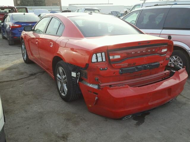 2C3CDXJG2DH730973 - 2013 DODGE CHARGER SX RED photo 3