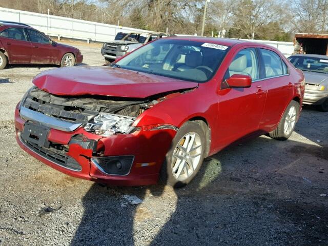 3FAHP0JA3CR277242 - 2012 FORD FUSION SEL RED photo 2