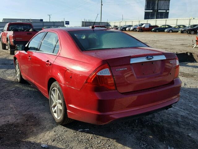 3FAHP0JA3CR277242 - 2012 FORD FUSION SEL RED photo 3