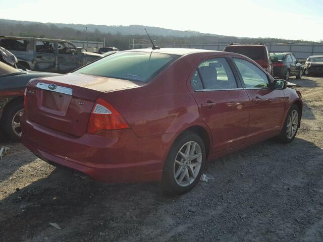 3FAHP0JA3CR277242 - 2012 FORD FUSION SEL RED photo 4