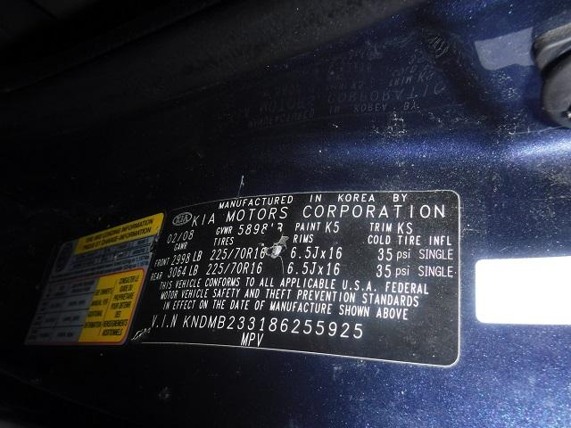 KNDMB233186255925 - 2008 KIA SEDONA EX BLUE photo 10