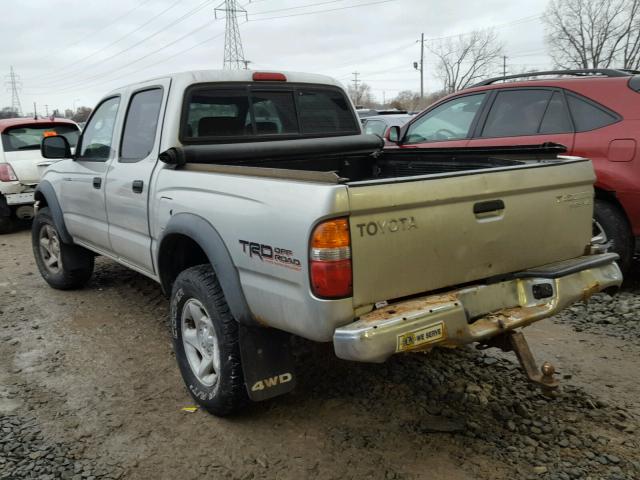 5TEHN72N52Z063135 - 2002 TOYOTA TACOMA DOU SILVER photo 3