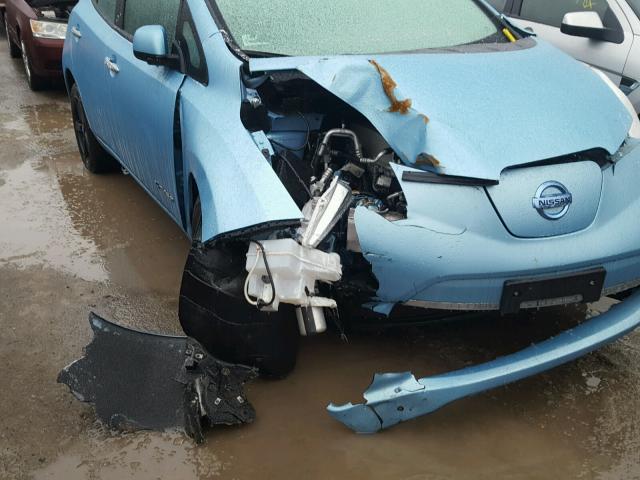 1N4AZ0CPXFC321768 - 2015 NISSAN LEAF S BLUE photo 9