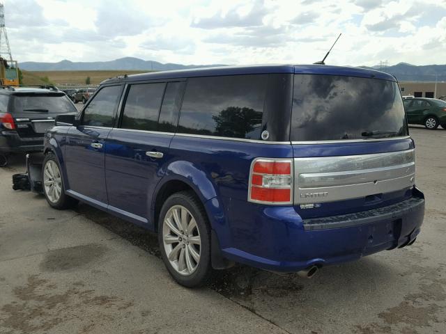 2FMHK6DT2EBD00967 - 2014 FORD FLEX LIMIT BLUE photo 3