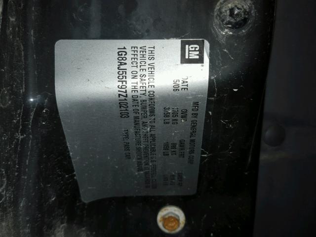 1G8AJ55F97Z102103 - 2007 SATURN ION LEVEL GRAY photo 10