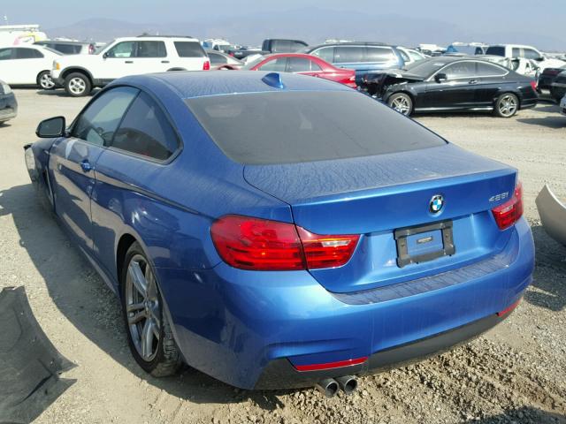 WBA3N3C54EF711046 - 2014 BMW 428 I BLUE photo 3