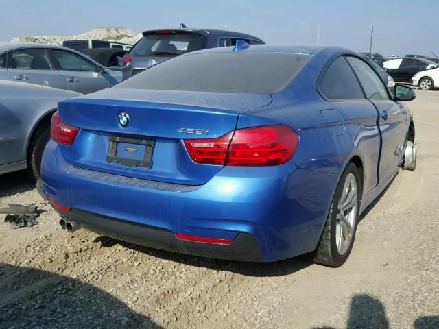 WBA3N3C54EF711046 - 2014 BMW 428 I BLUE photo 4