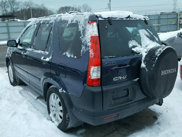 JHLRD78886C061931 - 2006 HONDA CR-V EX BLUE photo 3