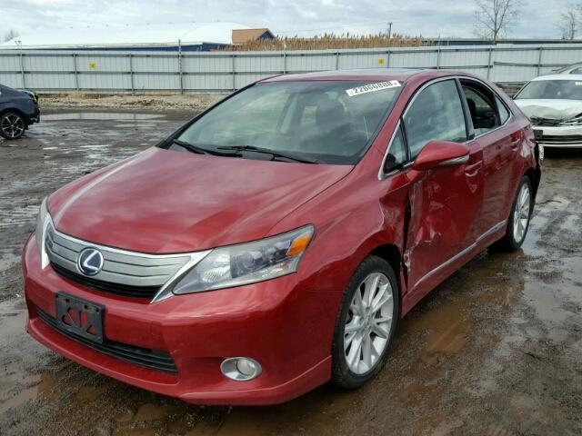 JTHBB1BA4A2007004 - 2010 LEXUS HS 250H RED photo 2