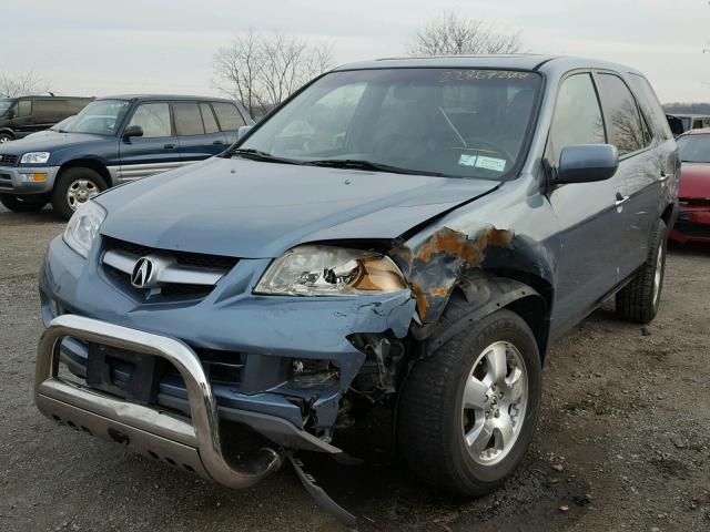 2HNYD18275H509101 - 2005 ACURA MDX BLUE photo 2