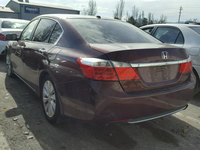 1HGCR2F8XDA179466 - 2013 HONDA ACCORD EXL MAROON photo 3