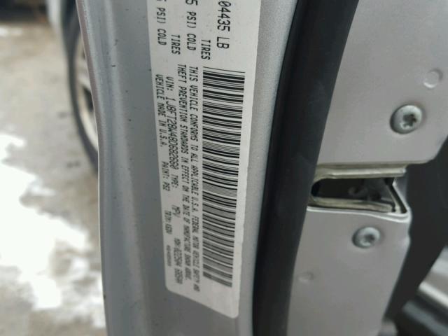 1J8FT28W48D682660 - 2008 JEEP PATRIOT SP SILVER photo 10