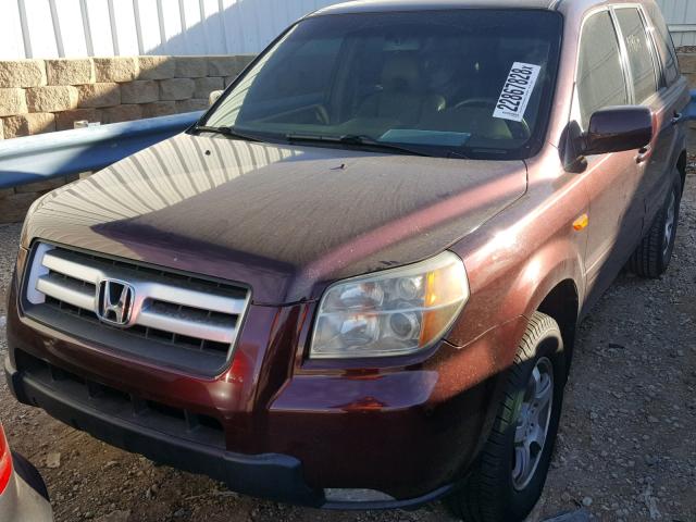 5FNYF28787B038943 - 2007 HONDA PILOT EXL BURGUNDY photo 2