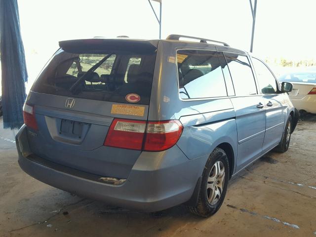 5FNRL38787B052070 - 2007 HONDA ODYSSEY EX BLUE photo 4