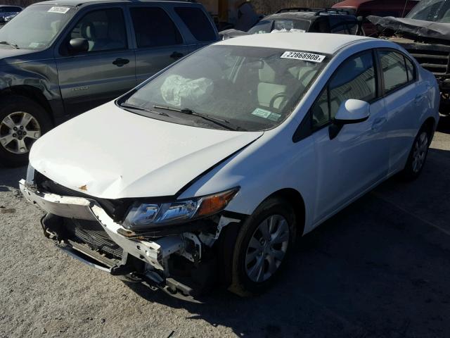 2HGFB2F59CH573340 - 2012 HONDA CIVIC LX WHITE photo 2