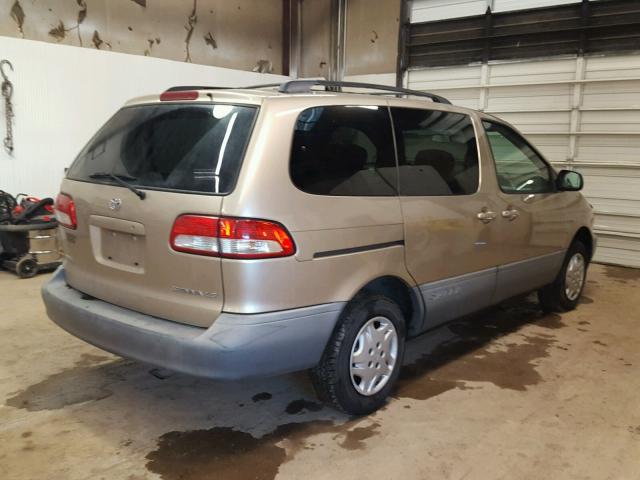 4T3ZF13CX1U350671 - 2001 TOYOTA SIENNA LE BEIGE photo 4