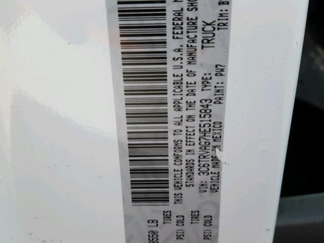 3C6TRVAG7HE515843 - 2017 RAM PROMASTER WHITE photo 10