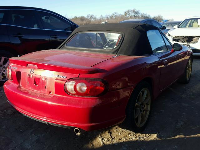 JM1NB354X40408086 - 2004 MAZDA MX-5 MIATA RED photo 4