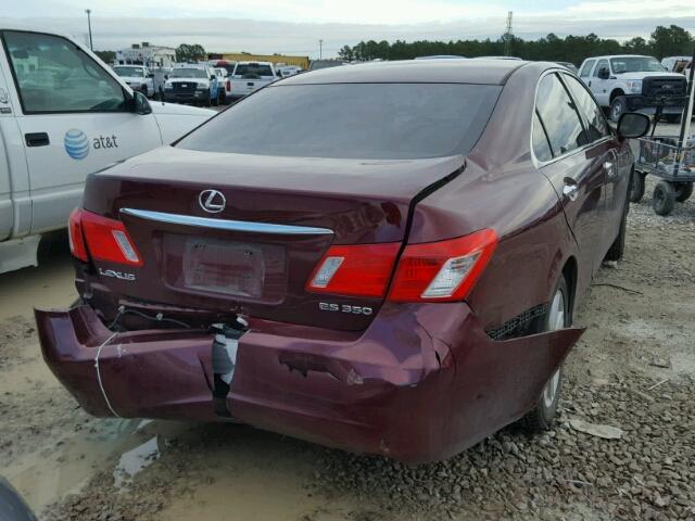 JTHBJ46G372099735 - 2007 LEXUS ES 350 MAROON photo 4