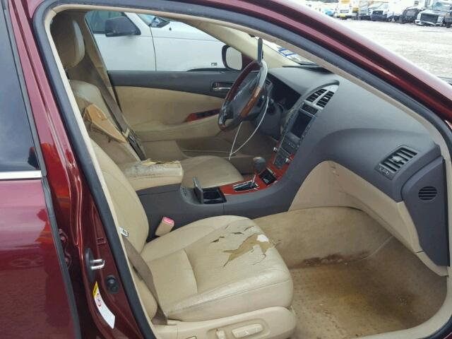 JTHBJ46G372099735 - 2007 LEXUS ES 350 MAROON photo 5