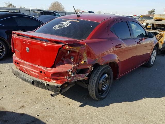 1B3LC46J78N141224 - 2008 DODGE AVENGER SE RED photo 4