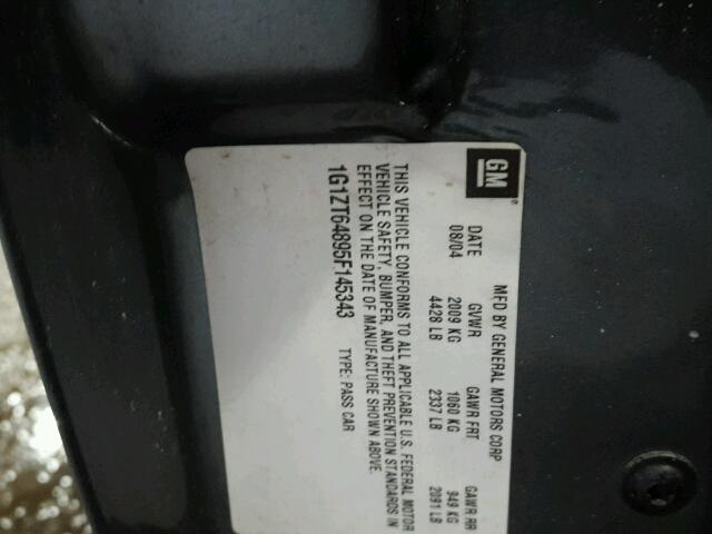 1G1ZT64895F145343 - 2005 CHEVROLET MALIBU MAX 灰色 照片 10