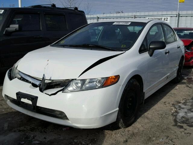 2HGFA16498H114787 - 2008 HONDA CIVIC DX-G WHITE photo 2