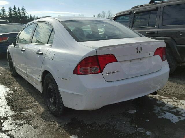 2HGFA16498H114787 - 2008 HONDA CIVIC DX-G WHITE photo 3