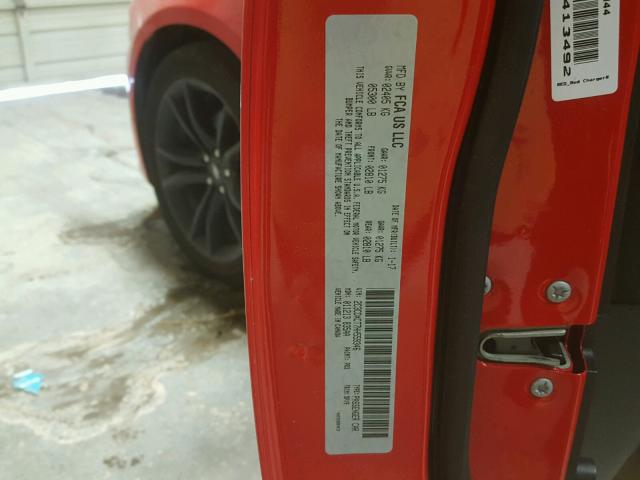 2C3CDXCT7HH559346 - 2017 DODGE CHARGER R/ RED photo 10