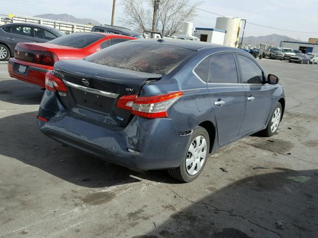 3N1AB7AP8DL705224 - 2013 NISSAN SENTRA S BLUE photo 4