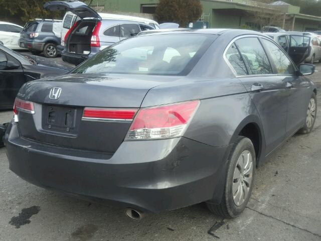 1HGCP2F35CA138672 - 2012 HONDA ACCORD LX GRAY photo 4