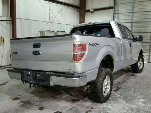 1FTFX1EF0EFB35279 - 2014 FORD F150 SUPER SILVER photo 4