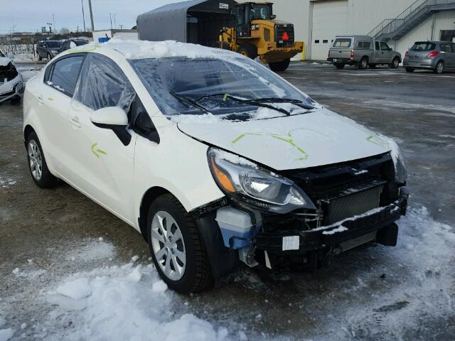 KNADM4A38F6437415 - 2015 KIA RIO LX WHITE photo 1