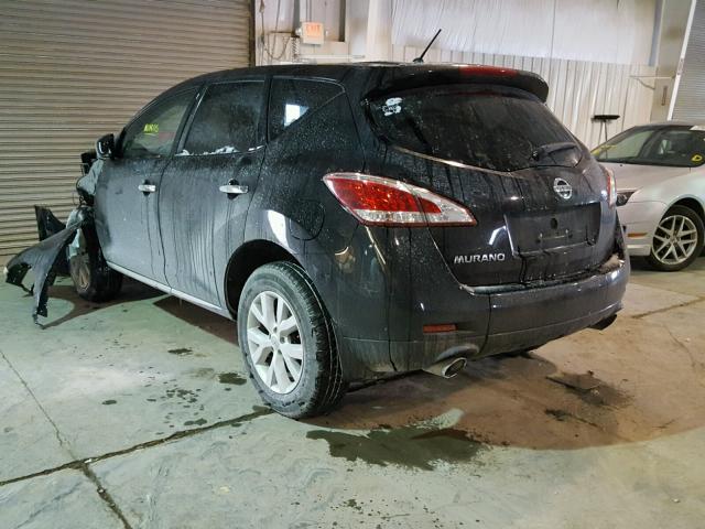 JN8AZ1MU5CW102896 - 2012 NISSAN MURANO S BLACK photo 3