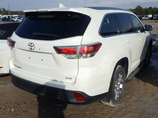 5TDKKRFH9FS106389 - 2015 TOYOTA HIGHLANDER WHITE photo 4