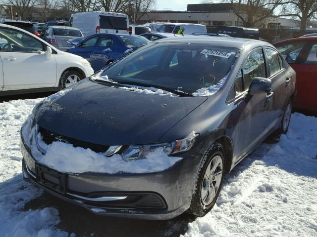 19XFB2F50DE043821 - 2013 HONDA CIVIC LX GRAY photo 2