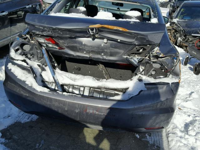 19XFB2F50DE043821 - 2013 HONDA CIVIC LX GRAY photo 9