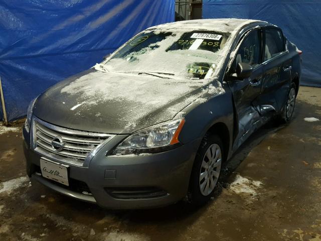 3N1AB7AP9FL665240 - 2015 NISSAN SENTRA S GRAY photo 2