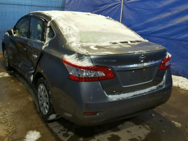 3N1AB7AP9FL665240 - 2015 NISSAN SENTRA S GRAY photo 3