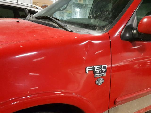 1FTRX18L7YNC41558 - 2000 FORD F150 RED photo 9