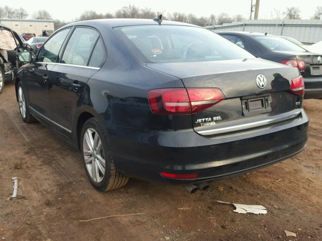 3VWL17AJ2HM298065 - 2017 VOLKSWAGEN JETTA SEL BLACK photo 3